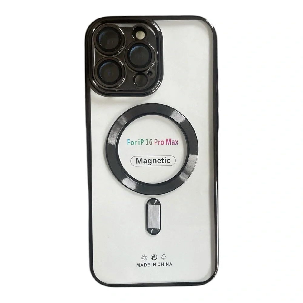 Luxury iPhone 16 Pro Max Magnetic Titanium Phone Case in Black